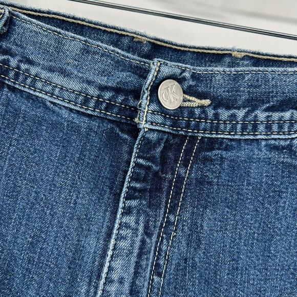 VTG 90s y2k Men's Calvin Klein Carpenter Double Stone Wash Blue Denim Jeans 34 - Picture 4 of 10